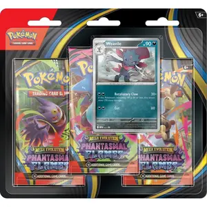 Pokemon TCG: Mega Evolution - Phantasmal Flames 3-Pack Blister (Weavile)
