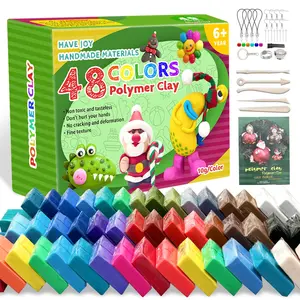 48 Color Soft Clay DIY Kit with Tools, Handmade Art Set for Kids & Adults, Perfect Gift for Christmas & Halloween, DIY Molding Clay