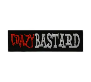 Crazy Bastard embroidered Biker patch