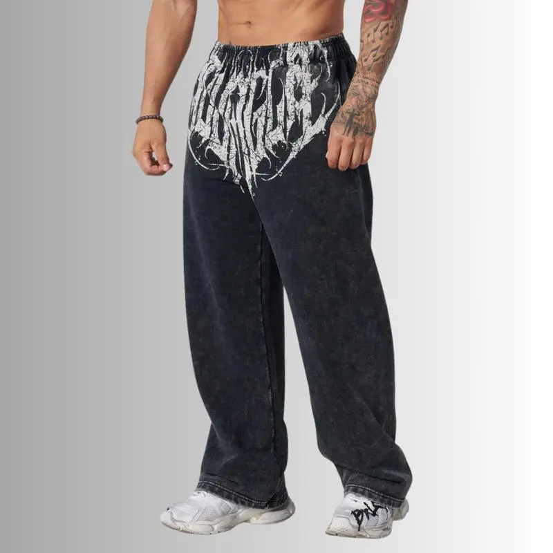 Men's LA Gym Club Style Dark Wave Joggers - Breathable Quick-Dry Class & Gym Pants with Elastic Waistband, Machine-Washable Cozy Fit, Viral Boyfriend Gift (S,2XL,3XL) - Do Not Bleach