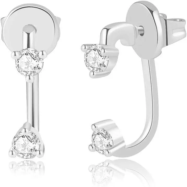 CZ Ear Jacket-White Gold