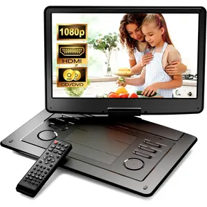 18" Portable DVD Player with 15.6-inch 1080P Swivel Screen, HDMI Input, Large Matte  Protect Eyes, 4-Hour  Life, Region Free, Support Multi-Disc, Type-C, USB&SD Card for Road Trip