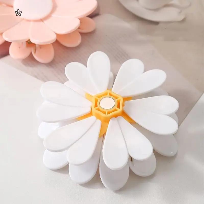 Aesthetic Cherry Blossom Fridge Magnetic Chip Clips| 6 Bag Clips + 1 Magnetic Base| Cute Food Sealing Clips for Snack Bread Pet Food Storage| Fridge Organizer Kitchen Decor Gift