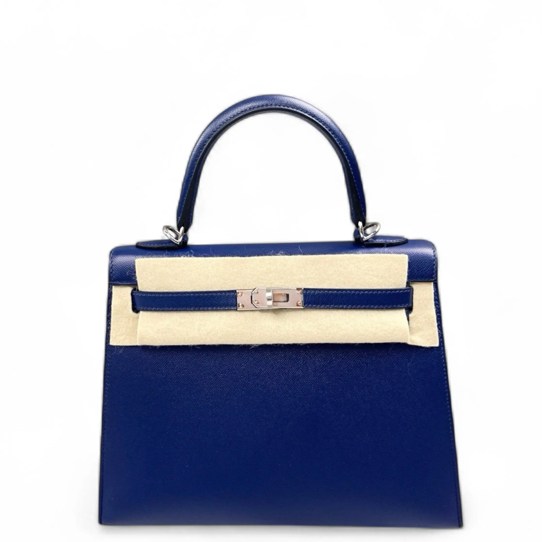 Pre-owned HERMÈS Leather tote bags Hermes Kelly 25 Madame 73 Bleu Saphir (mk103190)