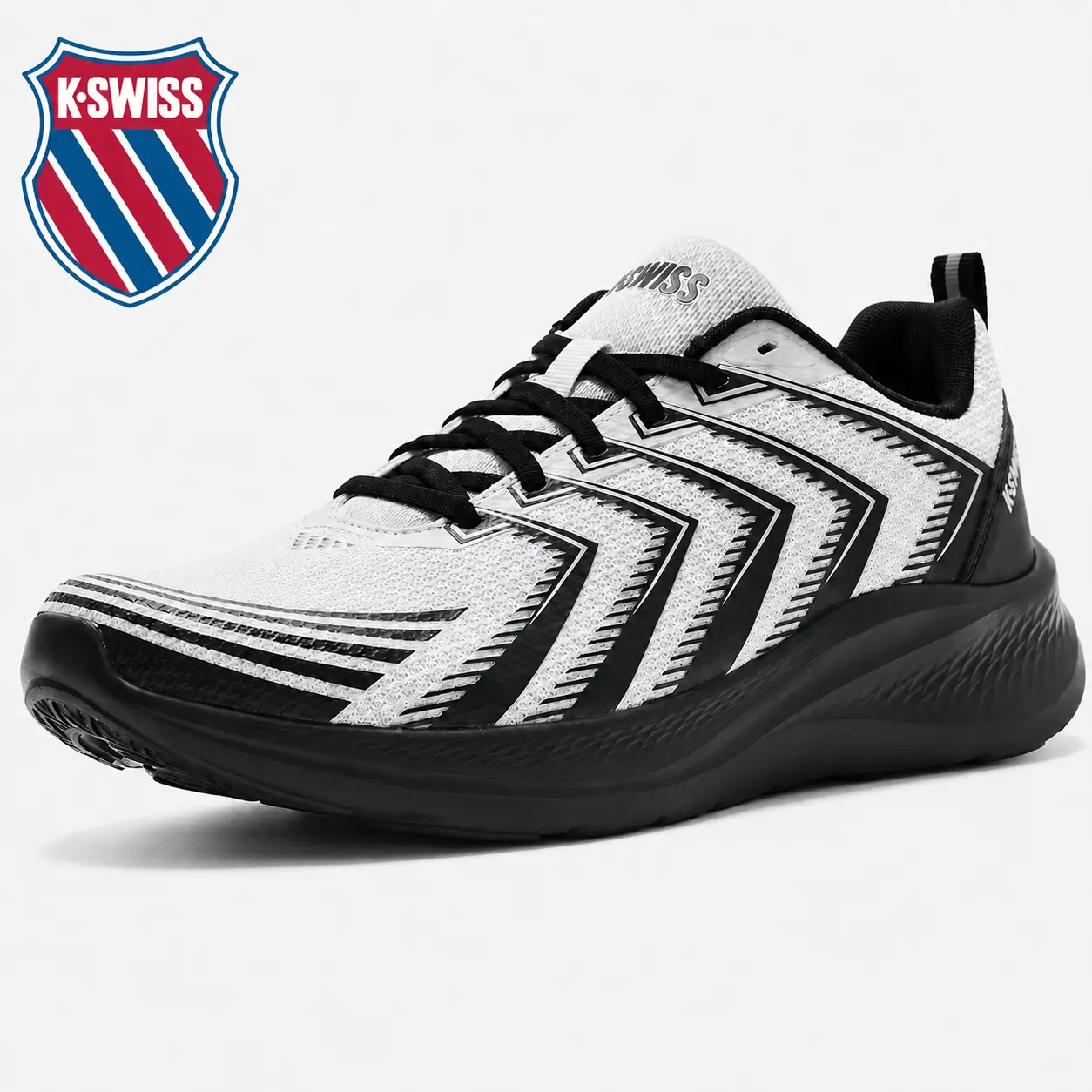New K-Swiss Men's Mellow: Black/Grey Lightweight Breathable Sneakers | Perfect for Daily Jogging, Gym & Casual Wear