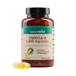 NatureWise Ultra Absorption Omega 3 Triglyceride Form 2200 mg Fish Oil - Lemon Flavor - Omega 3 Fish Oil + EPA & DHA - Brain & Heart Support - Burpless, Non-GMO - USA Manufactured