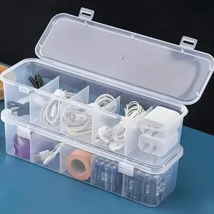 Charger Cable Cord Storage Organizer Box - Data Cable Storage Box, Power Charging Cable Mobile Phone Charger Organizer, Desktop Cable Management Box - Easy Storage Without Cable Ties