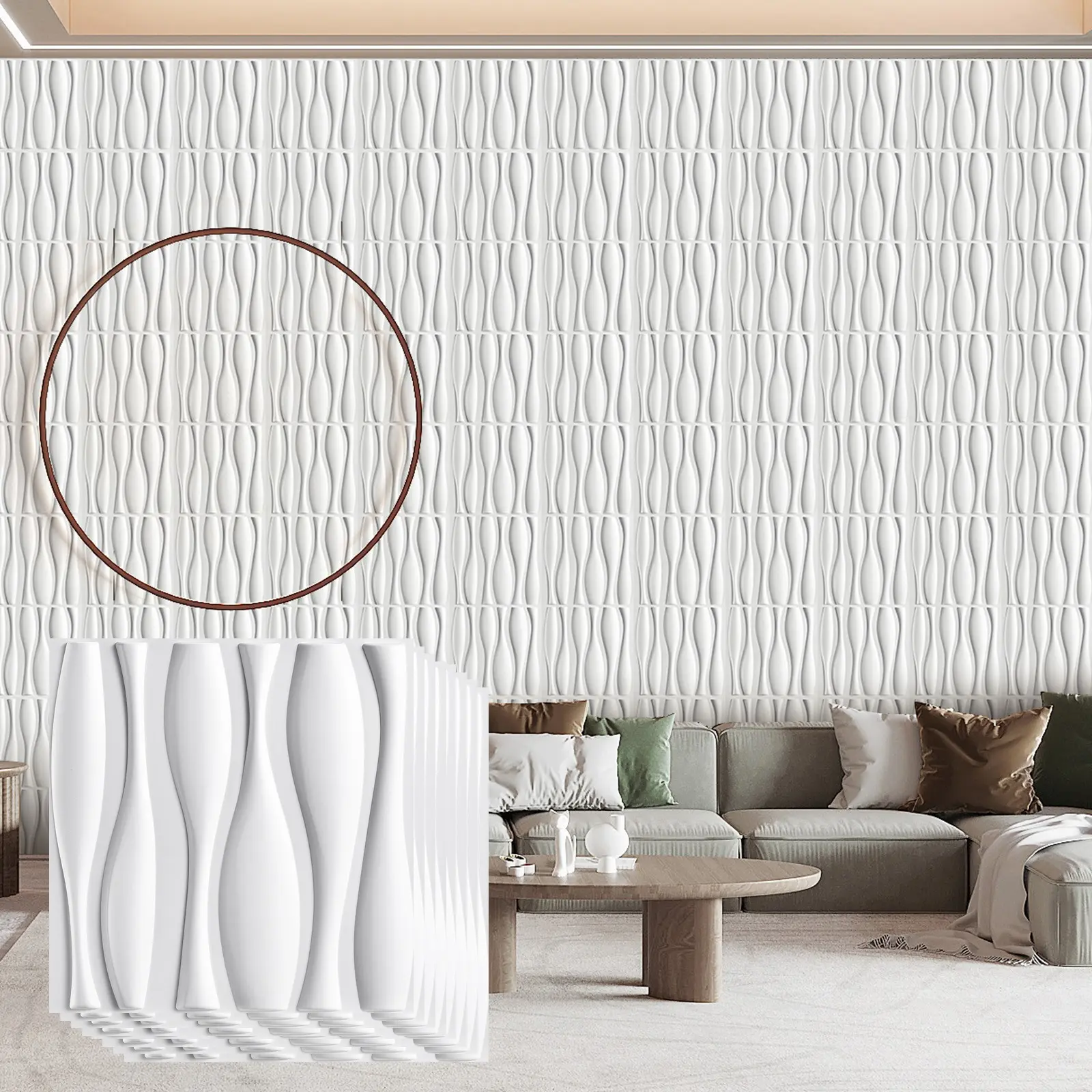 12/20/30 Pack 3D Wall Panels for Interior Decor, Modern Diamond Textured Accent Wall Paneling, Ideal for Gaming Living Room