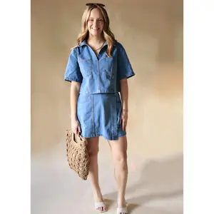 The Laurel Denim Woven Skort