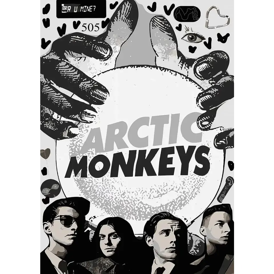Arctic Monkeys Wall Art Poster, Indie Rock Band Decor, Alternative Music Fan Gift, Modern Bedroom Studio Print