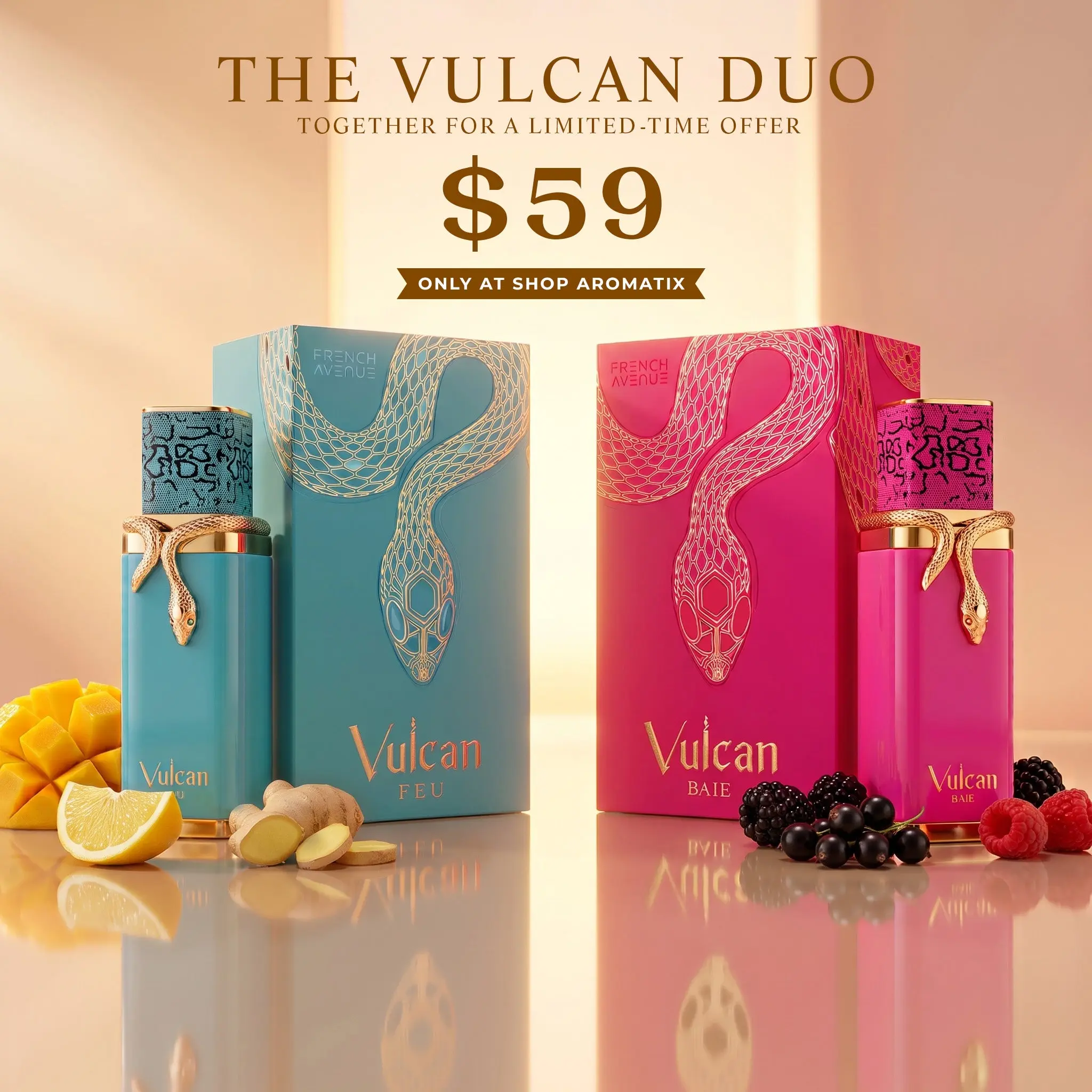 French Avenue The Vulcan Unisex Fragrances Duo Set - 2 Bottles, 3.4 Fl oz Each