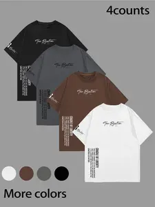 The Boston Graphic T-Shirt 4-Pack - Cradle of Liberty Urban Streetwear Oversized  Tee for Men & Women, Casual Daily OOTD City Pride Graphic Top