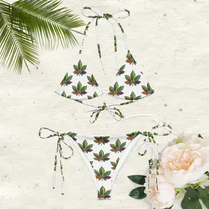 Sexy Floral String Bikini Set for Women – Ditsy Print Two Piece Swimsuit, Couples Matching Bathing Suit, Vacation Beachwear 2025, Cute & Comfortable Summer Outfit