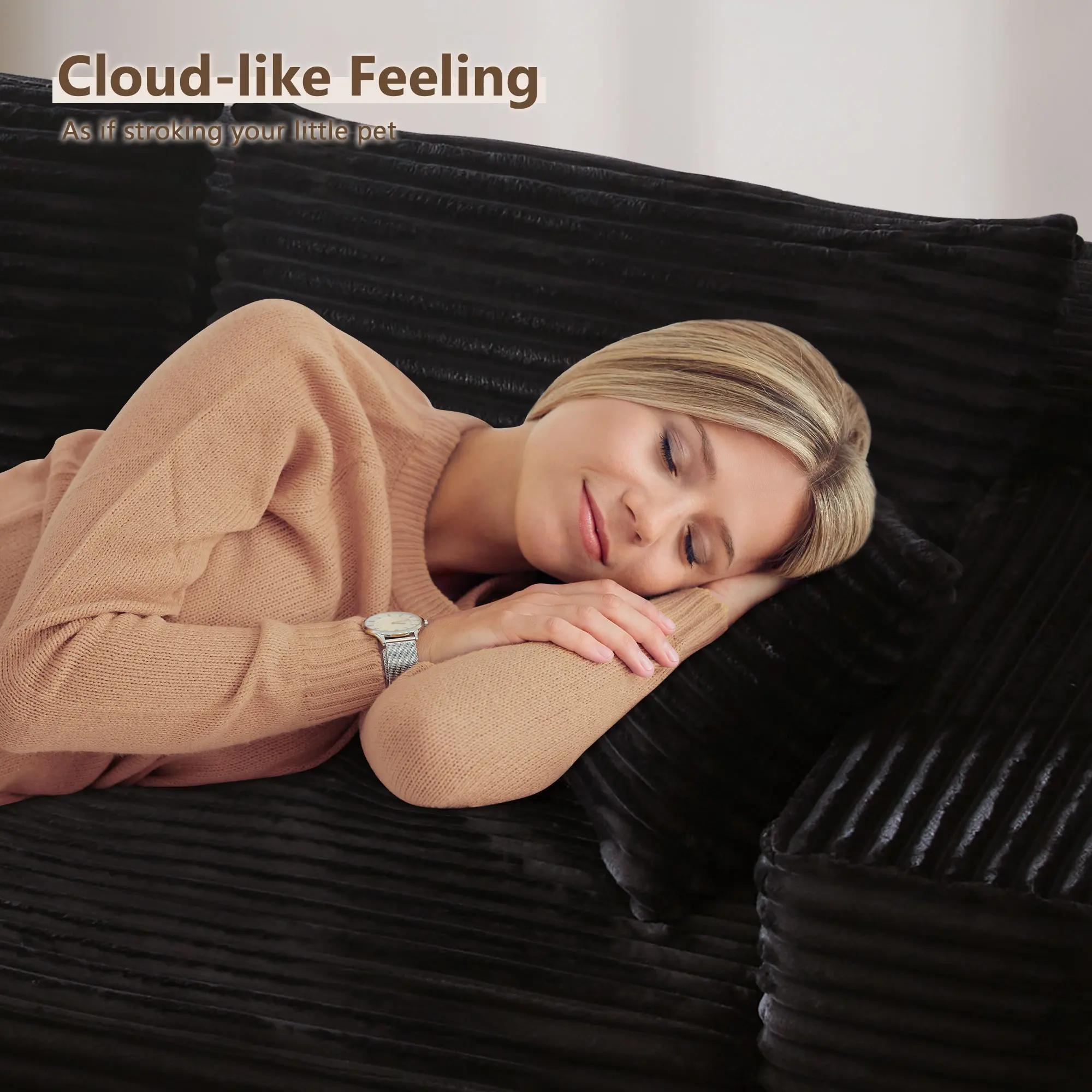 CAODOC Oversize Boneless Cloud Sectional Couch with L-Shape Chaise & Removable Ottomans Modern Modular Sofa Bed Deep Seat Velvet Upholstery Free Combination No Assembly Required CAODOC Oversize Boneless Cloud Sectional Couch with L-Shape Chaise & Removable Ottomans Modern Modular Sofa Bed Deep Seat Velvet Upholstery Free Combination No Assembly Required