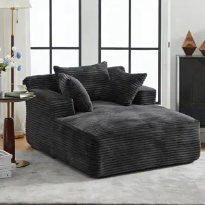 Avenix 66 Inch Oversized Chaise Lounge Chair,  Indoor Corduroy Upholstered Boneless Sofa Bed, Deep Seat Sleeper Couch Reading Chairs, Cloud Couch for Living Room, Sofa Bed Couch living Room furniture, No Assembly Required.