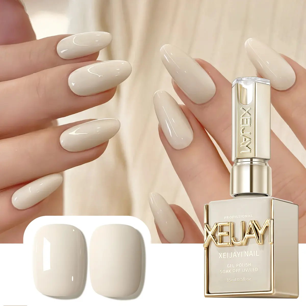 1PC 15ML Milky White Gel No. 62 Nail Polish - High Saturation, Long-Lasting, Lamp Needed, Alcohol-Free for DIY & Salon Use Manicure Cutics