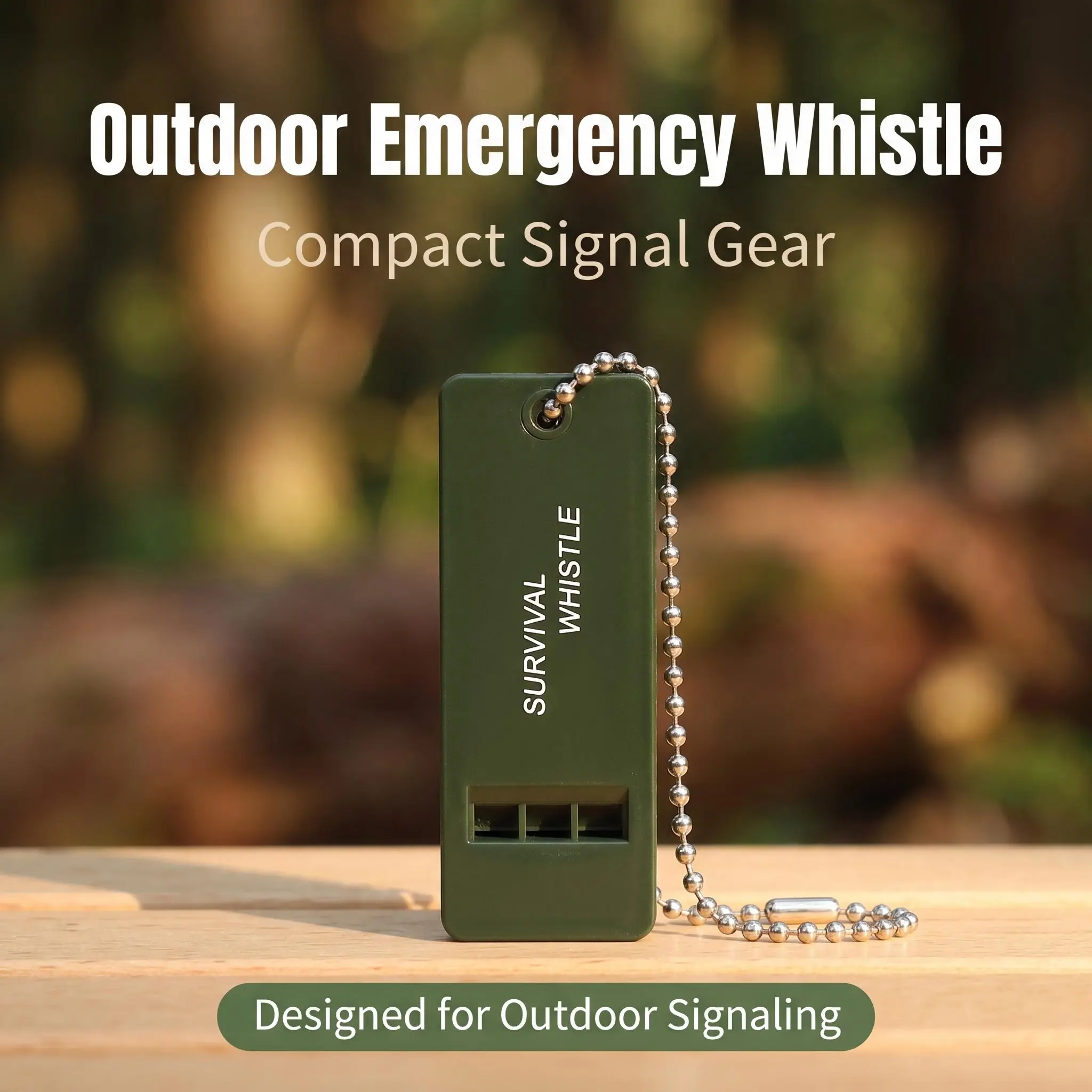 Outdoor Emergency Survival Whistle with Lanyard, Compact Multi-Tone Whistle for Hiking Camping Travel