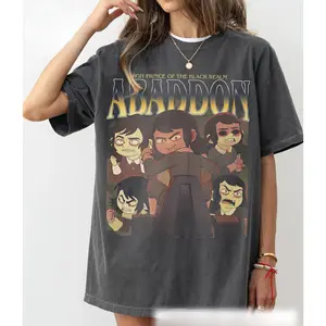 Abaddon Haunted Hotel Vintage T Shirt, Spooky Cartoon Horror Fan Tee for Goth Aesthetic Gift, Perfect for Halloween Season and Creepy Core Style