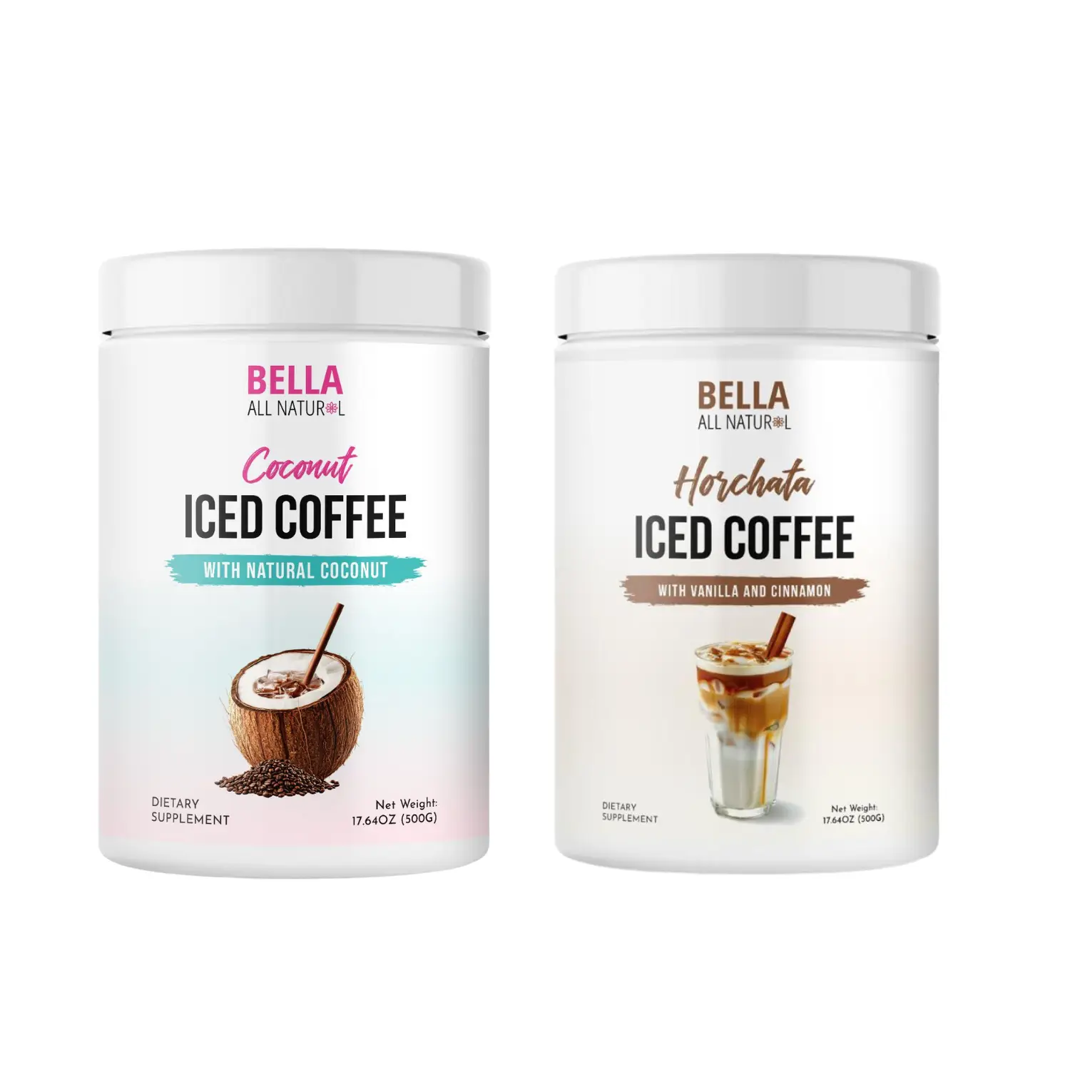 Bella All Natural Coconut Iced Coffee and Horchata Bundle