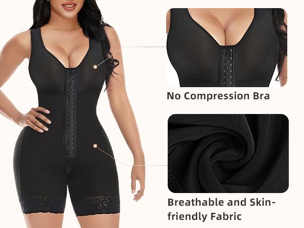 Colombian Girdles Shapewear for Women Tummy Control Post Surgery Full Shapewear Butt Lifter with Zipper Crotch Compression for Women - Bodysuit
