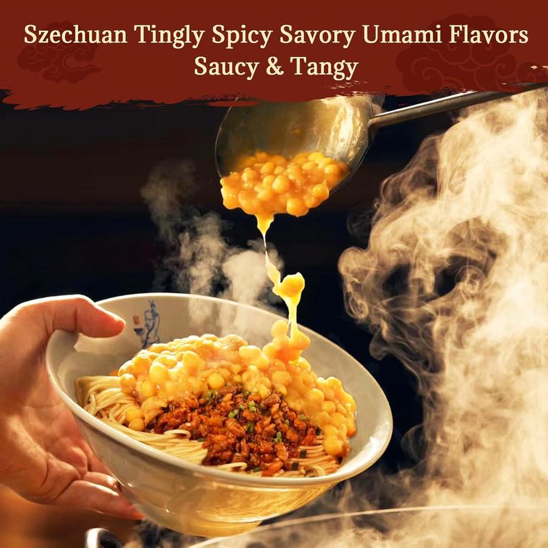 Noodology Chili Sesame Garlic Saucy Noodles Dishes, Taipei Mala Spicy Savory Nutty Chinese Flavor, Hand-Sliced Thick Noodles Ramen, Sun-Dried, Ready In Minutes, 4 Pack