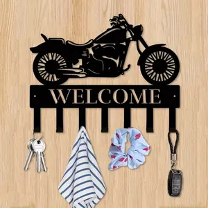 1pcs, Wall Motorcycle Metal Key Hook, Multipurpose Clothes Bag Key Hook, Decorative Living Room Wall Hook