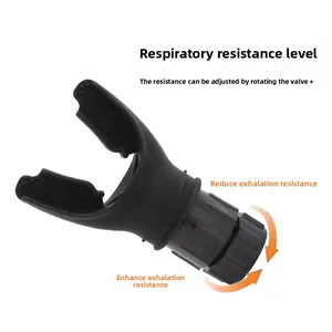 Lung Function Trainer for Breathing Exercises, Powerful, Portable, Abdominal Respiration Device with Adjustable Resistance, Black