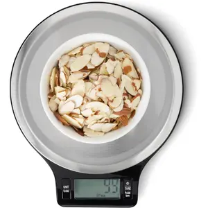 New Deal - Digital Kitchen Scale with LCD Display, Batteries Included, Weighs up to 11 pounds, Black and Stainless Steel