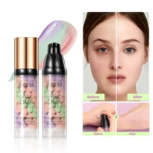 3-Color Correcting Isolation Sunscreen Primer, Makeup Primer, with SPF50 UV protection and skin-nourishing formula, combining sun care to even skin tone, oil control, waterproof, sweat-proof, long-lasting, daily sun protection