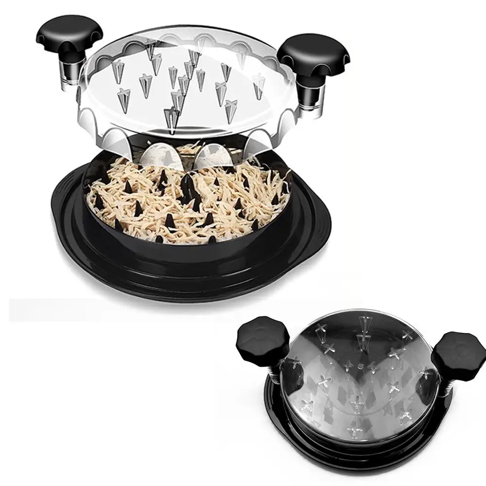 Chicken Shredder, 1 Set Chicken Breast Shredder Tool with Transparent Lid & Cleaning Brush, Meat Shredder Machine for Kitchen Dining Room Picnic