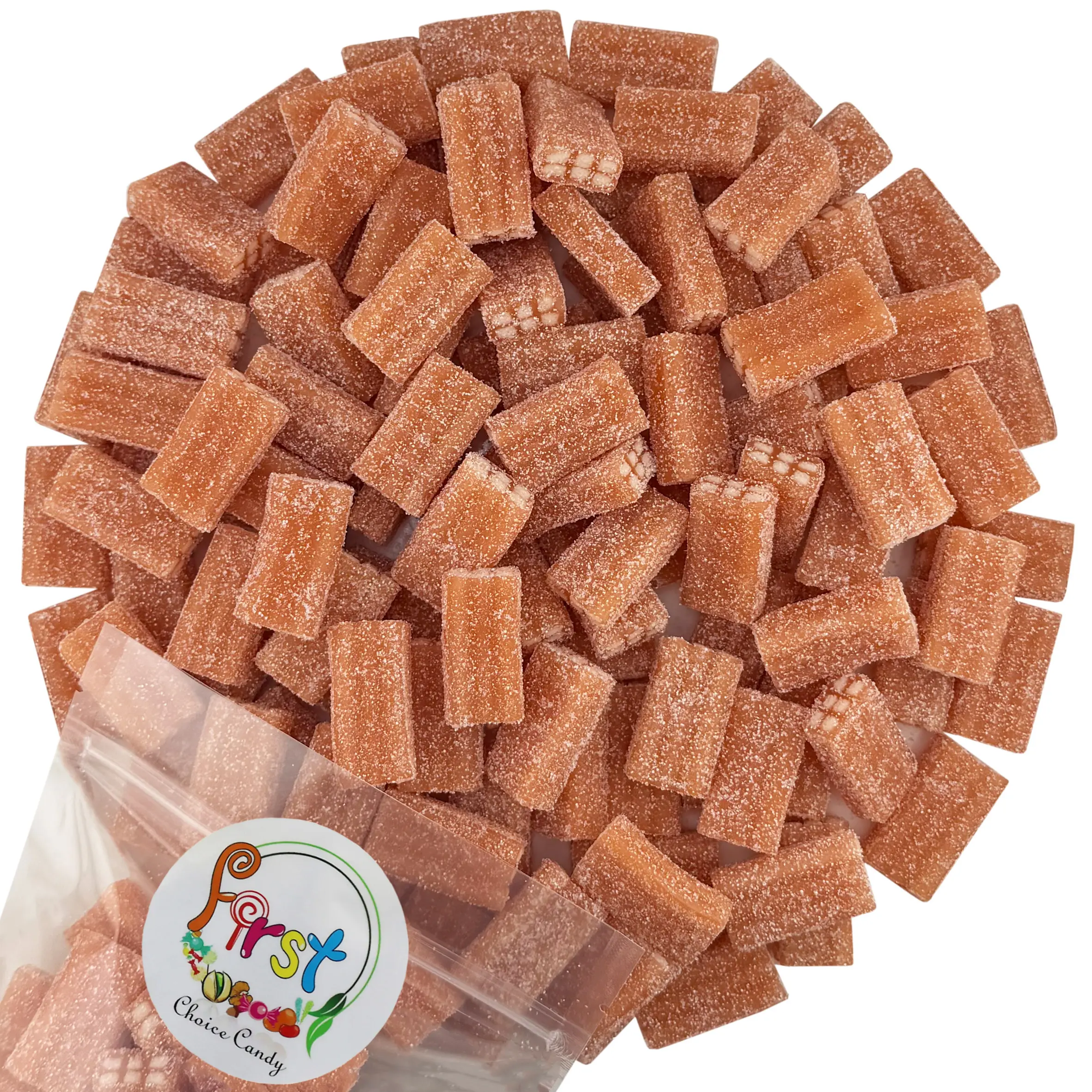SOUR STARWBERRY BRICKS BITE SIZE GUMMY CANDY 2 LB BAG