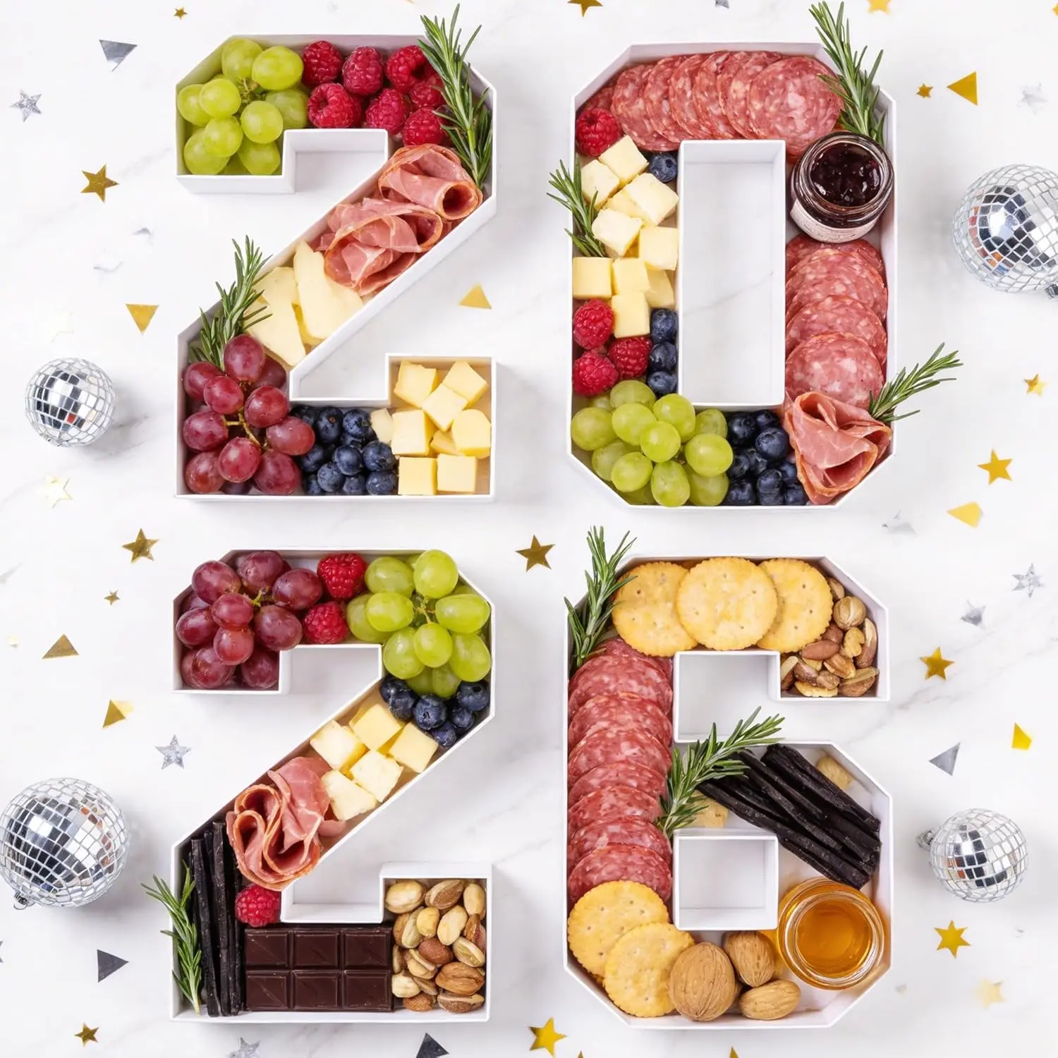 2026 Graduation Decorations, 2026 Charcuterie Numbers Fillable Board Box Graduation Tables Centerpieces Cardboard Tray for High School College Kindergarten