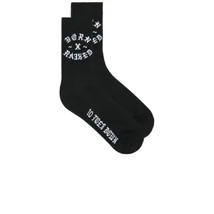 Born x Raised 10 Toes Down Rocker Socks in Black