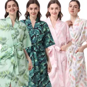 Rainforest Style Full Print Loungewear, Versatile Sleep Dress/bathrobe, Quick-Dry Swimwear, Hooded with Pockets, Breathable & Fashionable
