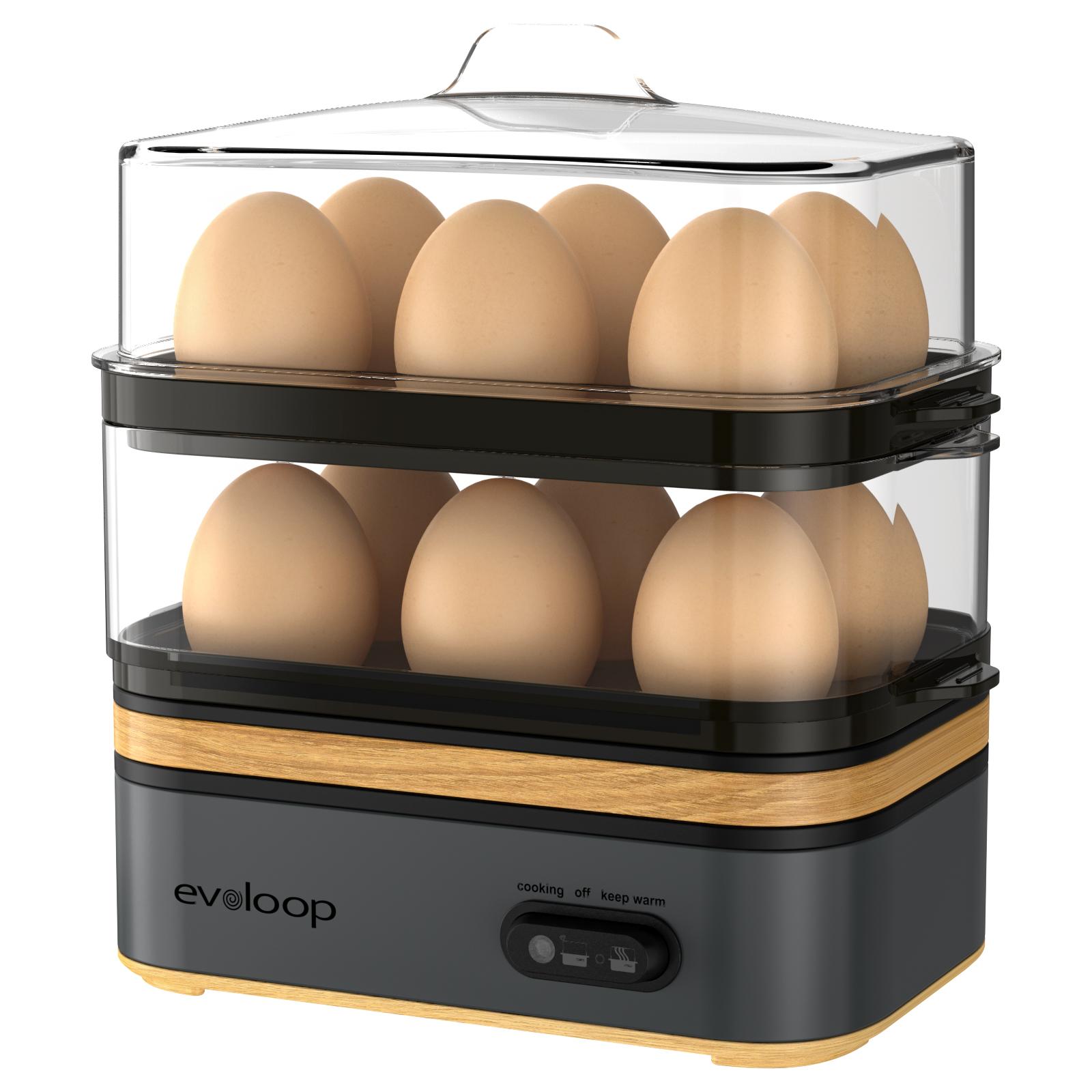 EVOLOOP Rapid Egg Cooker 6 Egg Capacity BPA free Electric Egg Cooker for Hard Boiled Eggs, Poached Eggs, Scrambled Eggs, or Omelets，Easy and Convenient Way to Prepare Delicious Eggs ,outdoor gear Kitchen Appliances