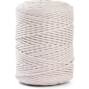 Macrame Cord 3mm x 220Yards, Natural Cotton Macrame Rope Cotton Cord, Perfect Macrame Supplies for Wall Hanging, Plant Hangers, Crafts, Knitting, Decorative Projects