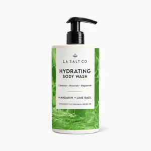 LA SALT CO Hydrating Body Wash Gel Cleanser (443 ml) with Marula & Jojoba Oils for Hydrating, Soothing Skin - Scents: Mandarin & Lime, Basil Bergamot & Cedar, Fig & Sea Salt, Red Rose & Oud, Desert Fruit & Musk