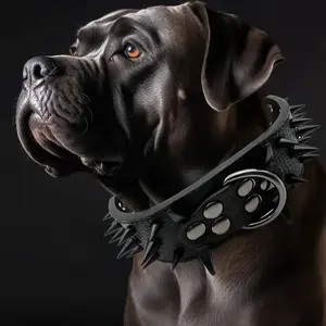 Dog Collar Anti-Bite Rivet Large Dog Collar Bulldog Domineering Collar Dog Anti-Bite Bully Dog Supplies Pet