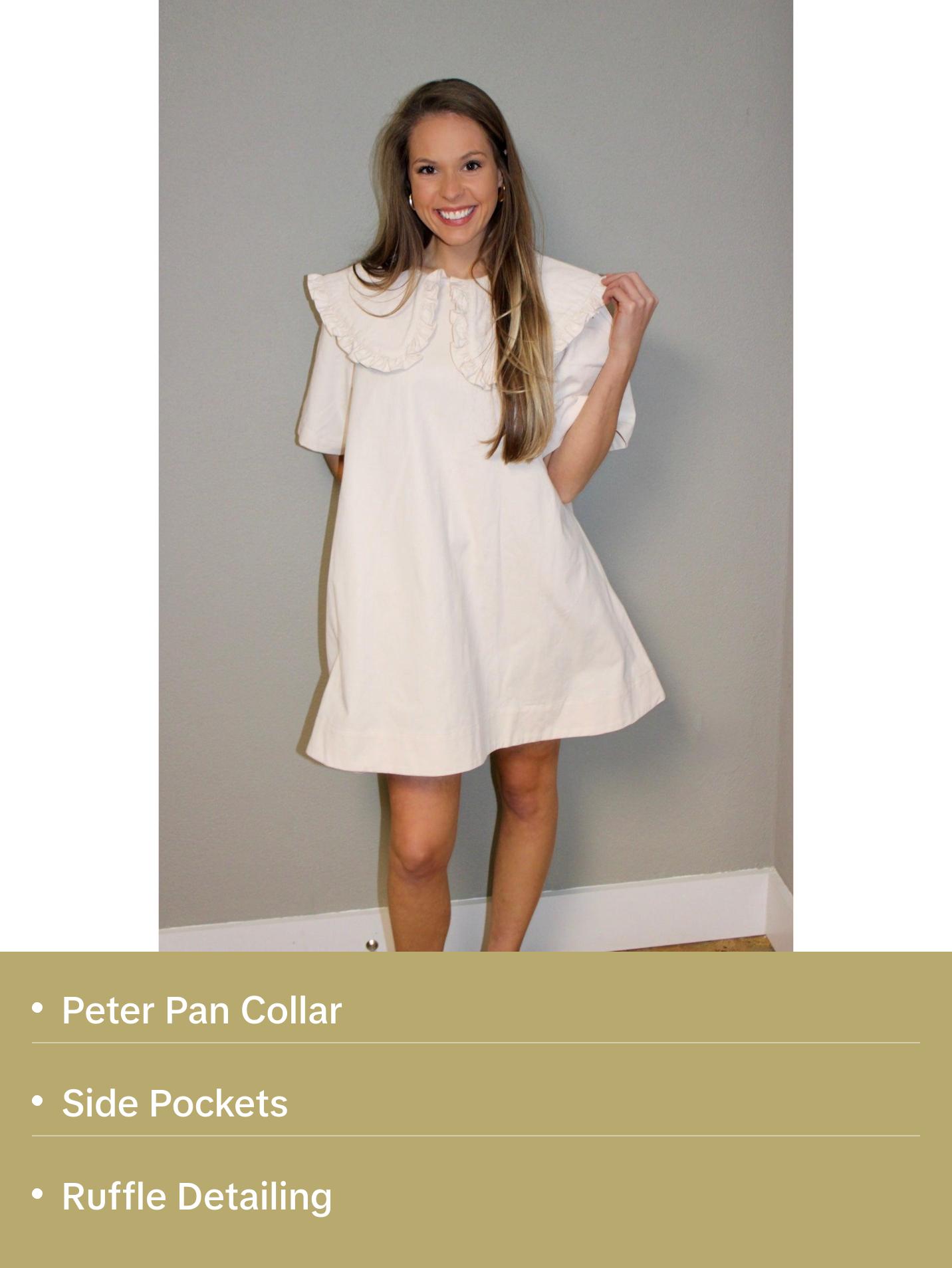 ECRU PETER PAN COLLAR MINI DRESS