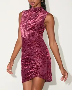 Lulus Shonna Dark Mauve Velvet Burnout Mock Neck Mini Dress outfits Mesh Tropical Leopard Tube