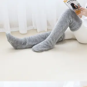 Thick Warm Leg Knee Socks, Plush Long Tube Floor Shoes Socks, Anti-Slip Home Blanket Socks, Multiple Colors Available