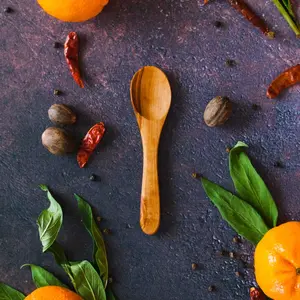 Olive Wood Appetizer Spoon - 5" Wooden Spoon for Serving Dips, Condiments by Vesper & Vine