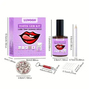 Tooth Gem Kit, Easy Install & Remove, Durable Tooth Jewelry, Teeth Accessories, Includes Swabs, Gem Sticker, UV Light & Bonding Resin