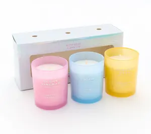 HomeWorx by Slatkin + Co. S/3 Pastel Collection Candle Gift Box