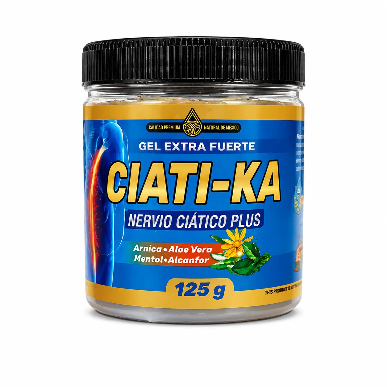 Extra Fuerte Nervio Ciatico Ciatica Gel (125g) - Mexican Natural Herbal Cosmetic Blend, Body Care, Self Care, Skin Hydration for Normal Skin, Single Item Intensive Soothing Moisturizer