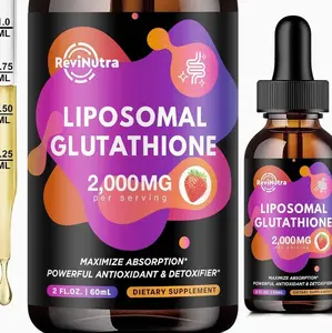 Liposomal Glutathione Supplement - 2000mg Glutathione Liquid Drops with Vitamin C, Curcumin & Trans-Resveratrol - Powerful Antioxidant for Immune, Skin Health & Liver Detox - Strawberry
