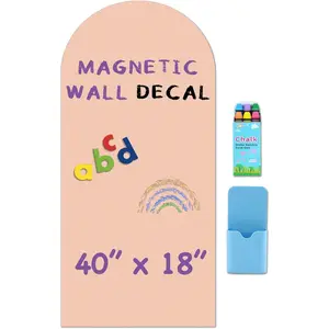 Magnetic Wall Decal - 40" x 18" Matte Finish Chalkboard Sticker for Wall - Magnetic Board for Playroom, Home Classroom (Camel Blush)