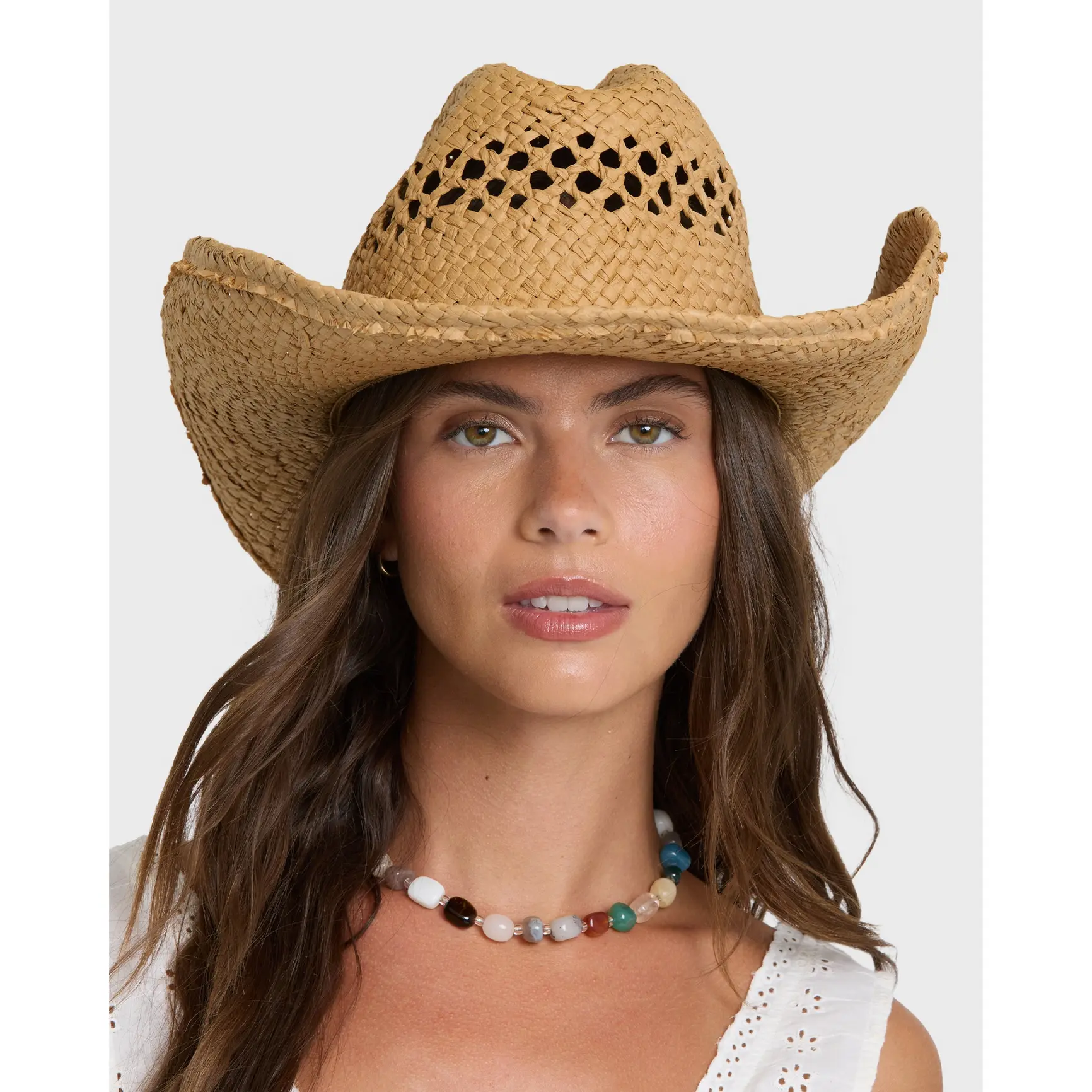 Wild Waves Wide Brim Straw Hat - Natural