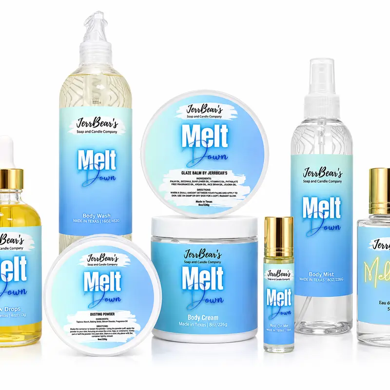JerrBear's Aroma Body Care Gift Set - Adult All-Skin Layering System with Argan Oil Jar, Glaze Balm, Scented Mist, Roll-On, Cream, Wash, Glow Drops, Dusting Powder, Hydrating Anti-Aging Contains Alcohol Ammonia-Free EDP Perfume for Daily Care