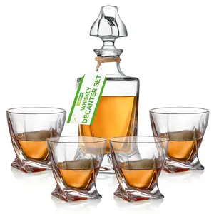 Whiskey Decanter Set - Enhances Flavor - Crystal Glass - Clear